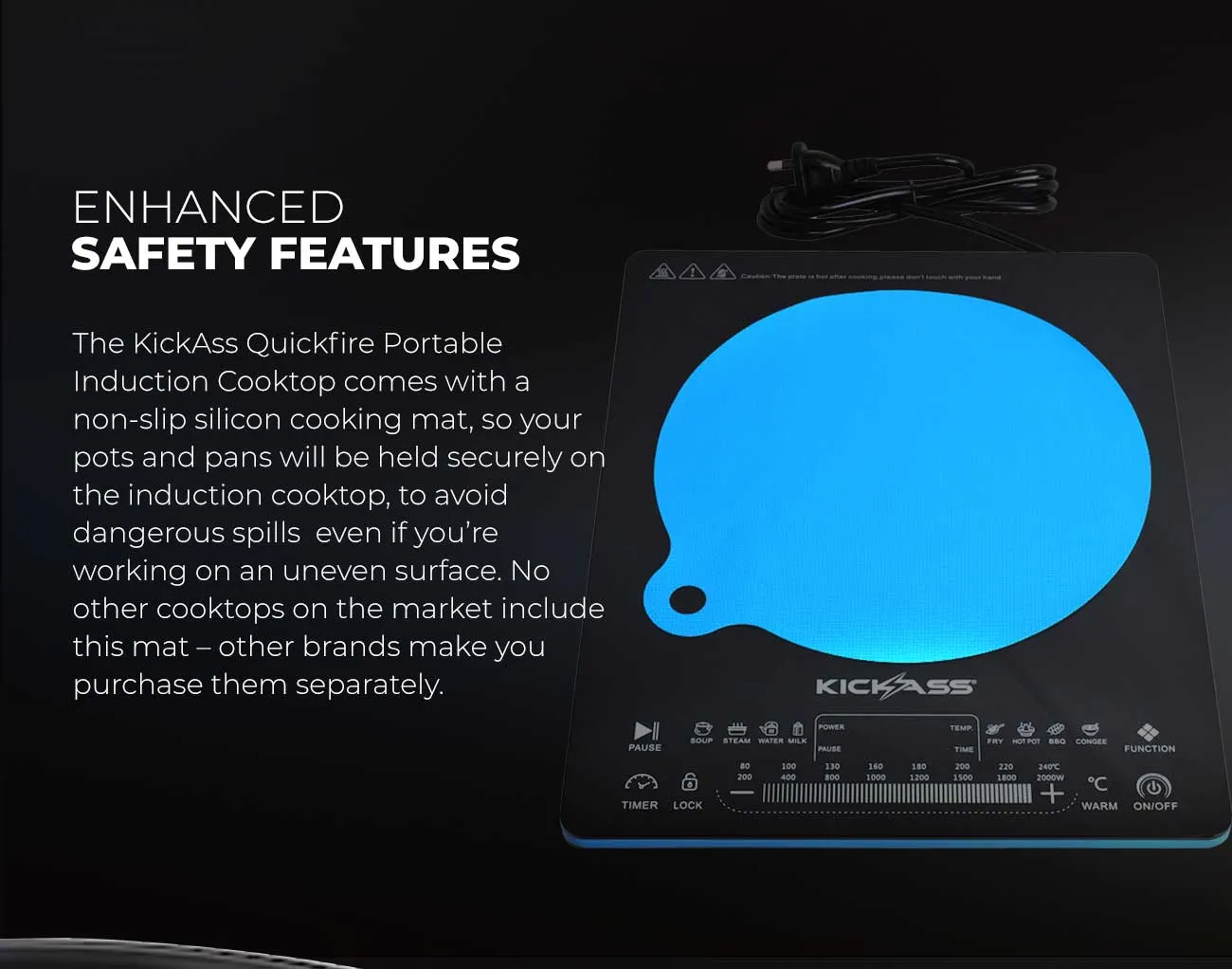 KickAss Quickfire 2000W Portable Induction Cook top