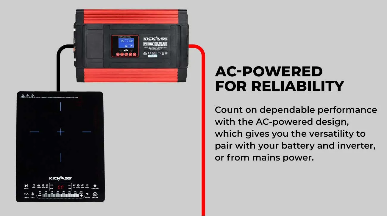 KickAss Quickfire 2000W Portable Induction Cook top