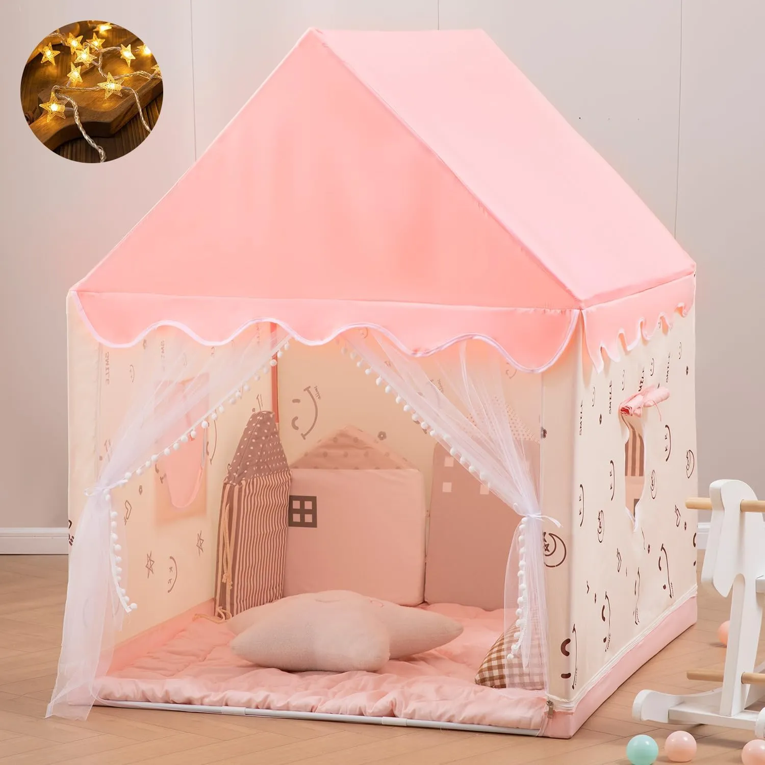Kids' Play Tents Children's Tent Girls Large Playhouse Toddler Castle Play Tent Children Indoor Outdoor Playground Birthday Gift