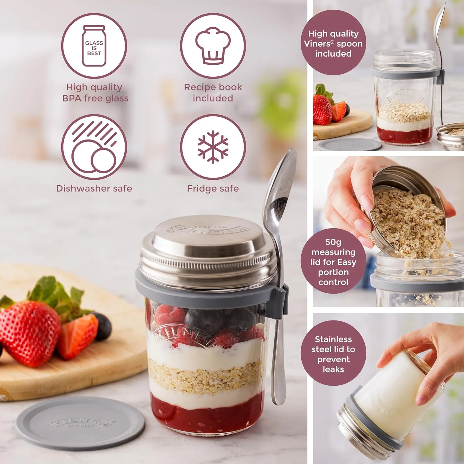 Kilner Parfait & Overnight Oats Breakfast Jar Set
