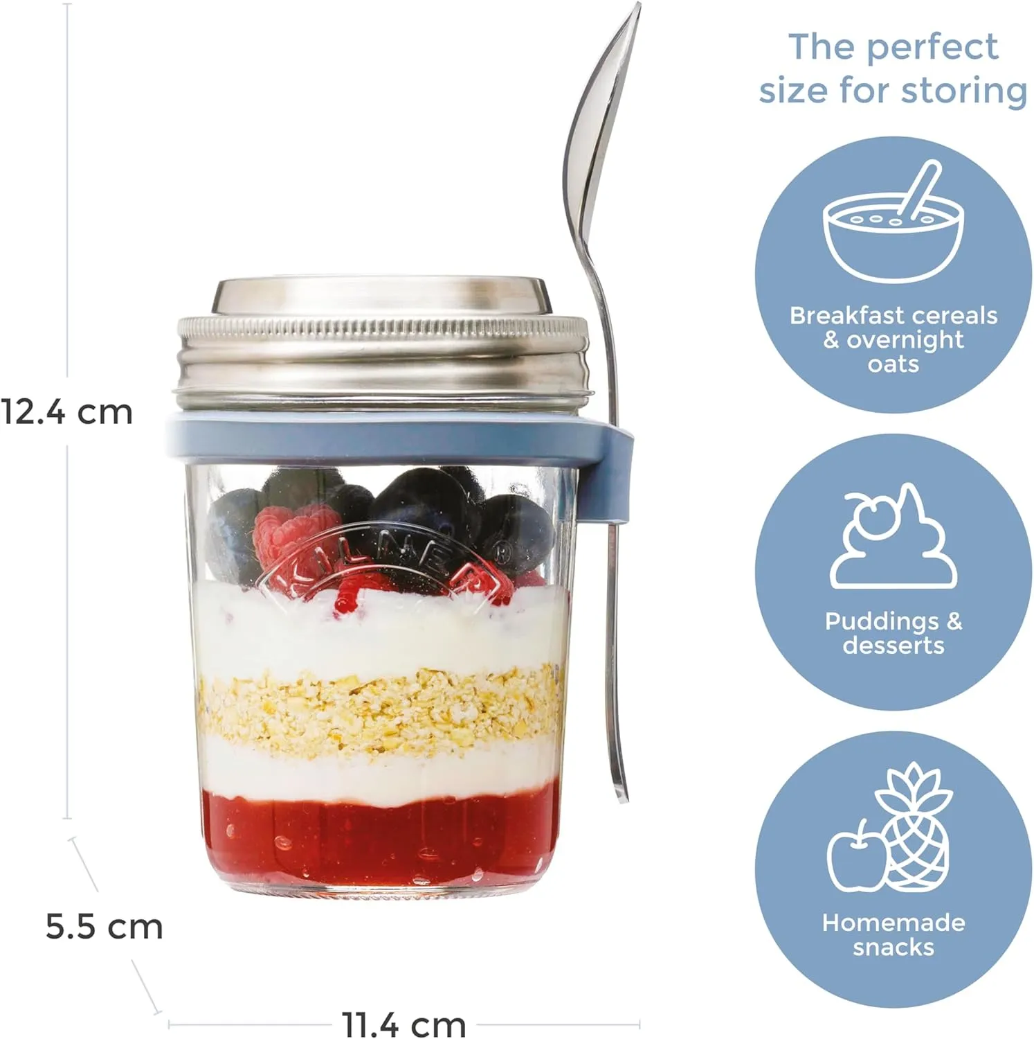 Kilner Parfait & Overnight Oats Breakfast Jar Set