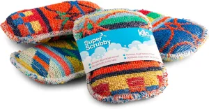 Kilo Non-Scratch Washing Up Mini Scrubby Sponge/Scouring Pad, Double Sided Eco-Friendly Cotton Mini Cleaning Cloth (Set of 4)