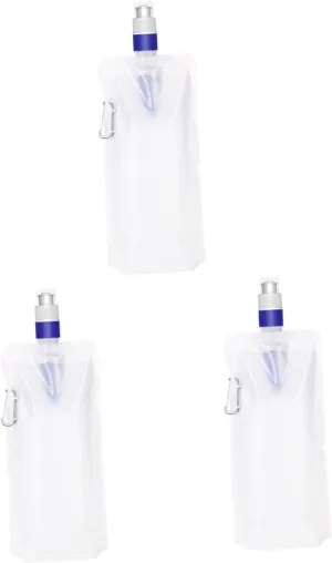 Kisangel 3pcs Convenient Water Bag Folding Water Pouch Collapsible Water Container Bag Portable Water Filter Bag Hiking Supply Reusable Water Container