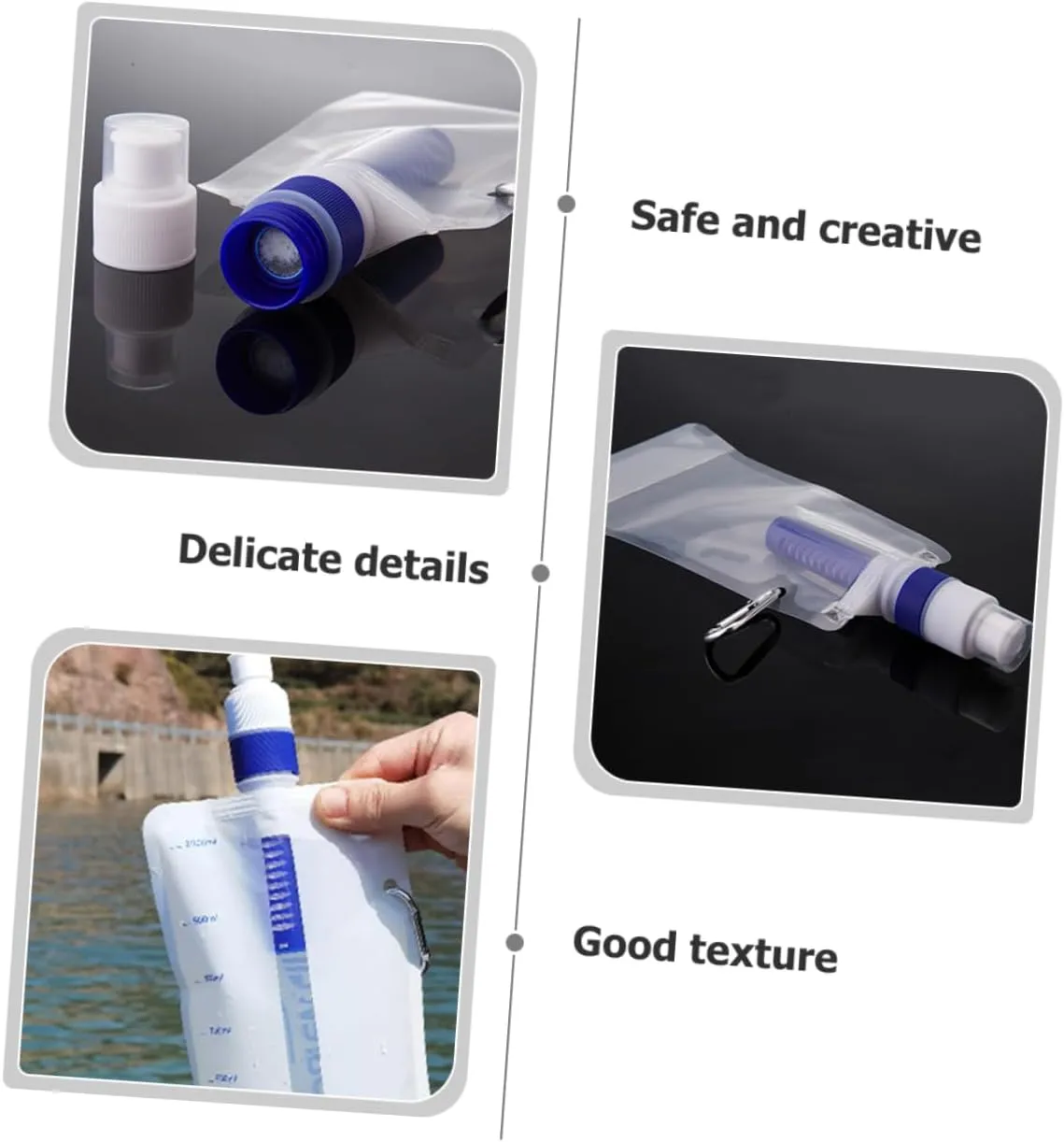 Kisangel 3pcs Convenient Water Bag Folding Water Pouch Collapsible Water Container Bag Portable Water Filter Bag Hiking Supply Reusable Water Container