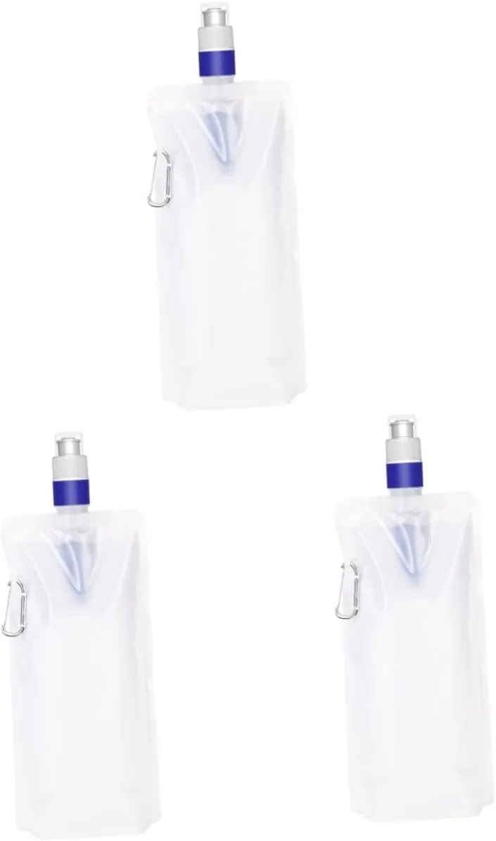 Kisangel 3pcs Convenient Water Bag Folding Water Pouch Collapsible Water Container Bag Portable Water Filter Bag Hiking Supply Reusable Water Container