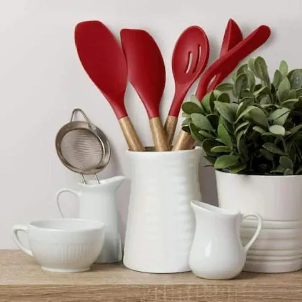 Kitchen Spoon Utensil Set, 5 Pcs Silicone Spatula Cooking Set