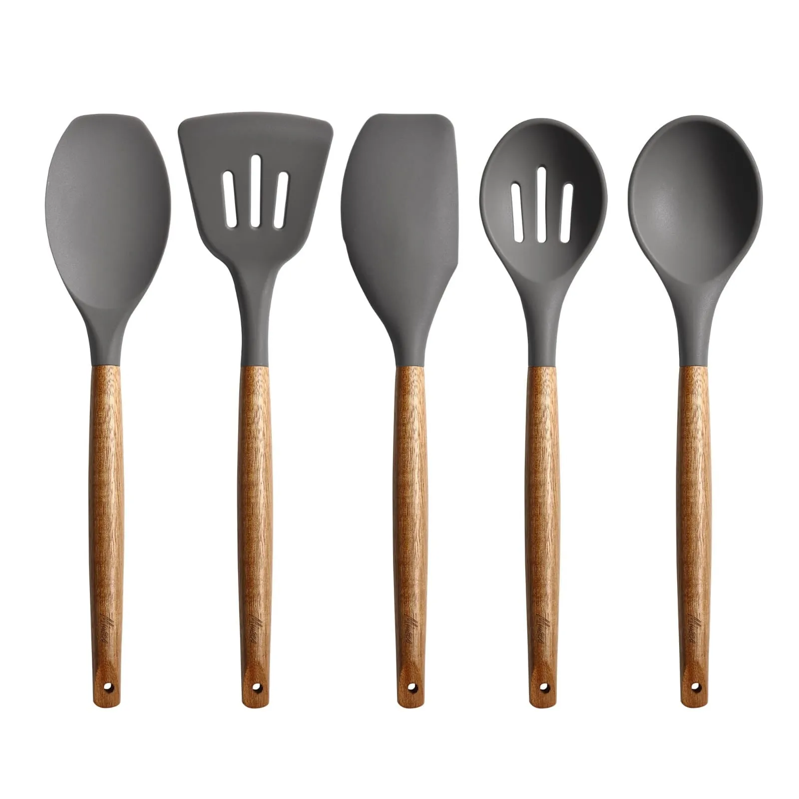 Kitchen Spoon Utensil Set, 5 Pcs Silicone Spatula Cooking Set