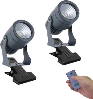 Kiven Battery Operated Spotlight with Remote,LED COB Spotlight Mini Handheld Sized Portable Outdoor Flashlight Waterproof Adjustable Zoomable Accessories/Supplies for Camping-2 Pack（6000k)