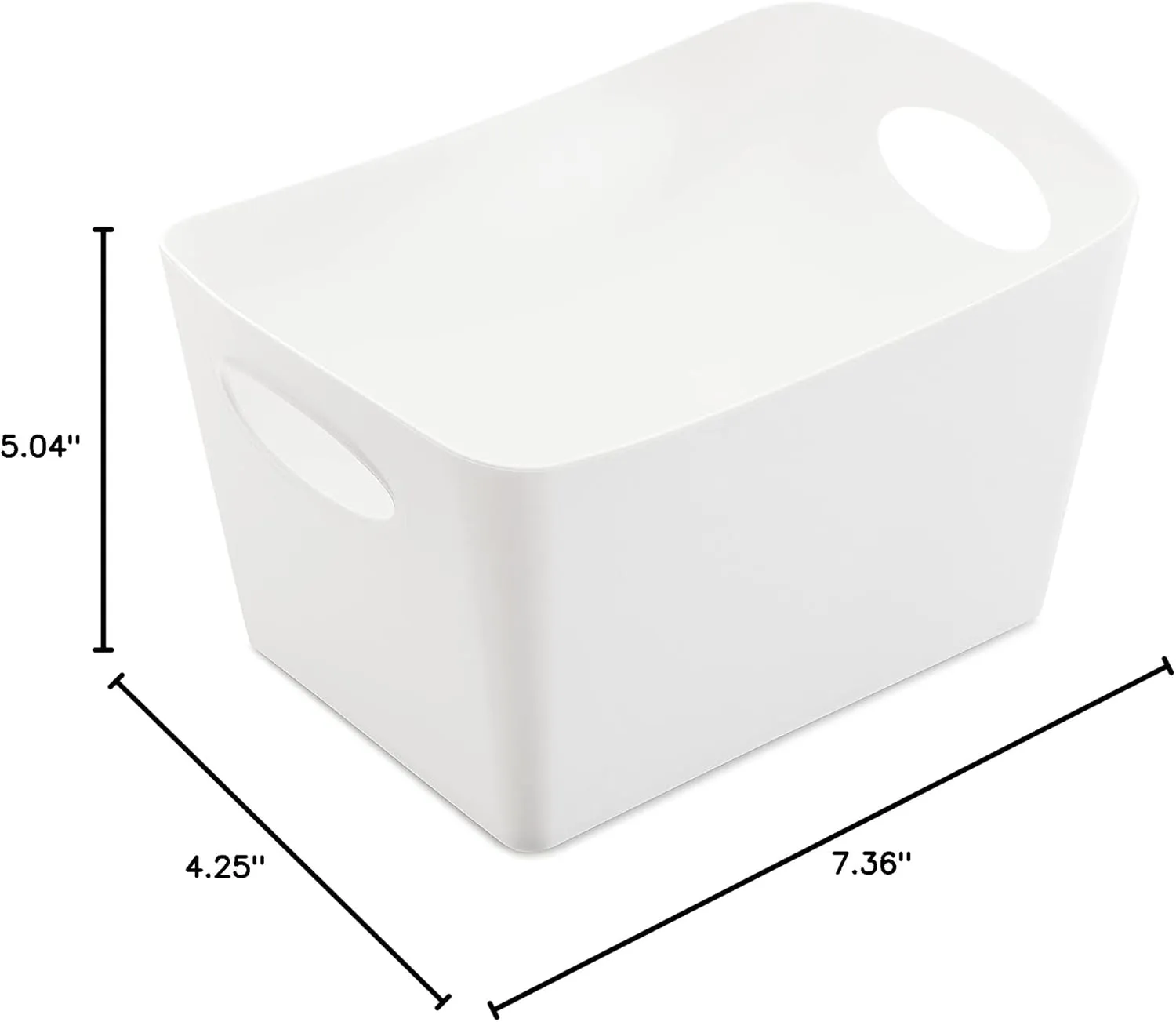Koziol, Storage Box, Organiser, Container, tub, Plastic, Material, 1l, Recycled White