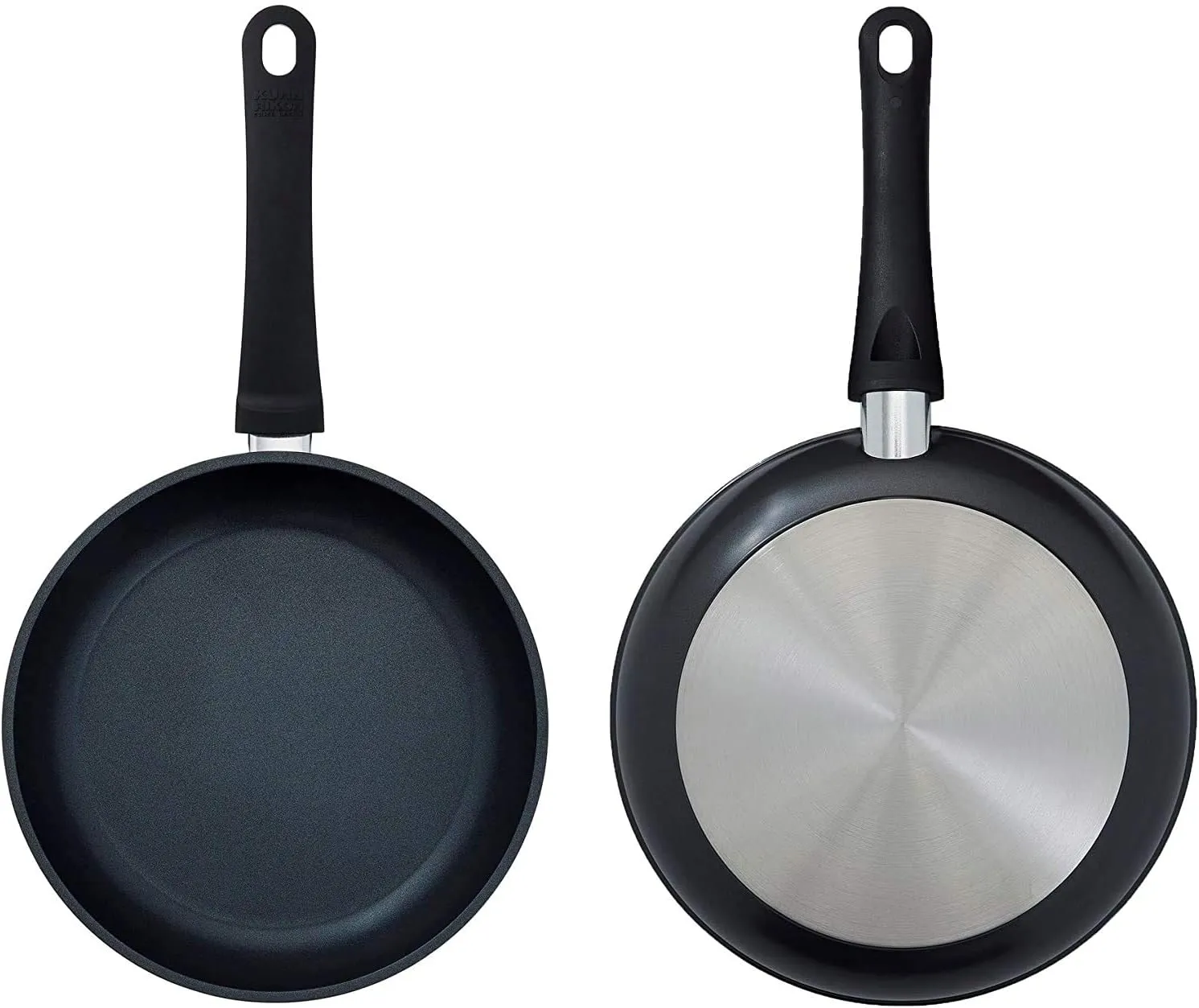 Kuhn Rikon Easy Induction Non Stick Aluminium Frying Pan with Bakelite Handle 24cm. Nonstick Frying Pan Induction Safe Pan. Oven Safe and Dishwasher Safe. Lifetime Kuhn Rikon Cookware Guarantee. Black