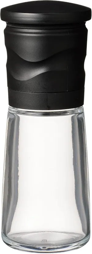 Kyocera CM-15NBK-FP Mill, 3.4 fl oz (90 ml), Ceramic, Salt & Pepper, Crystal Salt, Rock Salt, Pepper, Spices, Japanese Pepper, Seasoning Container, Roughness Adjustment, Decomposition Cleaning, Black
