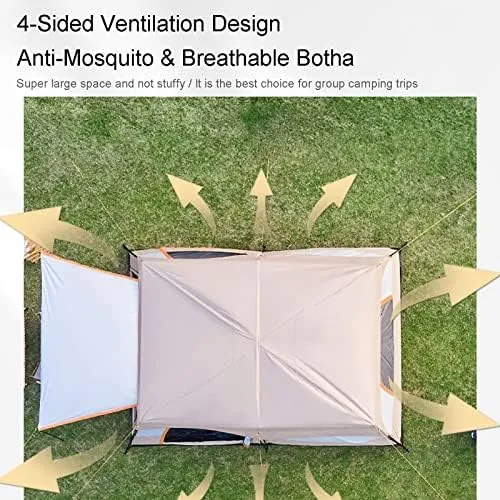 Large Family Tents for Camping 8-12 Person with Living Area, Portable Instant Tent with Removable Rainfly, Waterproof, Big Automatic Tent for Outdoor