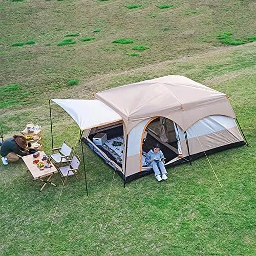 Large Family Tents for Camping 8-12 Person with Living Area, Portable Instant Tent with Removable Rainfly, Waterproof, Big Automatic Tent for Outdoor