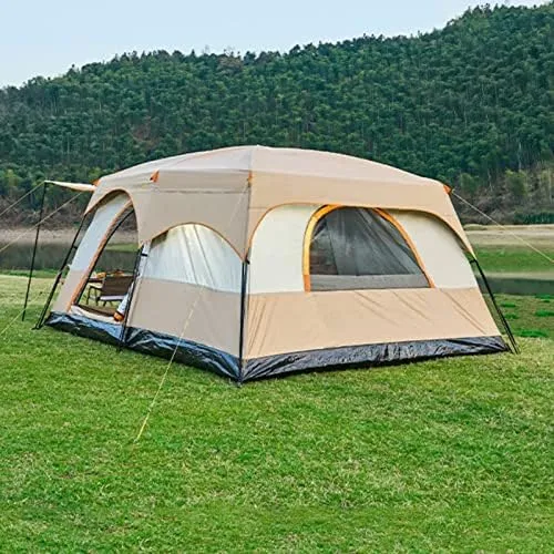 Large Family Tents for Camping 8-12 Person with Living Area, Portable Instant Tent with Removable Rainfly, Waterproof, Big Automatic Tent for Outdoor