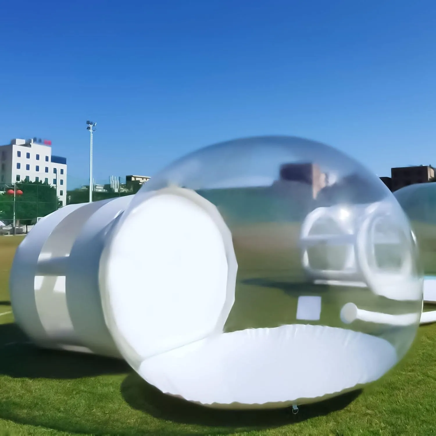 Large Inflatable Bubble House 3m PVC Outdoor Bubble Tent for Camping Bubble Tent W/Blower & Pump 5 Person Transparent DIY House Backyard Camping Bubble Tents for Travel,Parties,Afternoon Tea