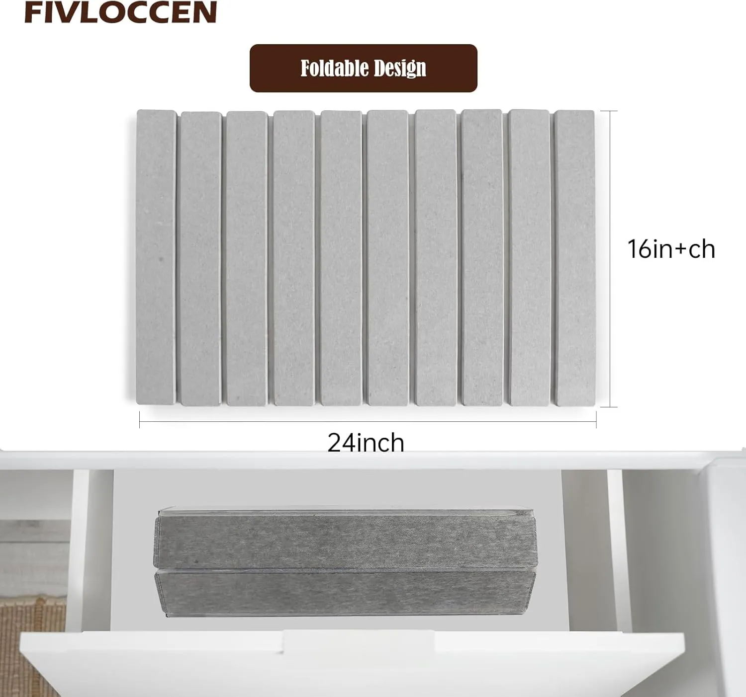 Large Quick Drying Stone Dish Drying Mats for Kitchen Counter,24"*16" Foldable Heat Insulation Instant Water-Absorbed Dish Drying Pad,Absorbent Diatomaceous Earth Mats for Tableware（Gray）