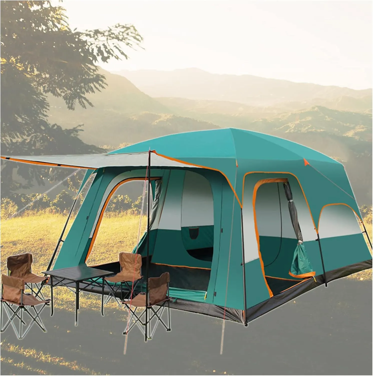 Large Tents for Camping 5 to 8 People Waterproof,Ventilated Big Tent Practical and Stable Tent Canopy Ideal for Camping in The Garden
