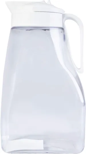 LargePour Airtight Pitcher with Lid, 3.1QT (99oz) – Leakproof Large Water Jug for Tea, Coffee, Juice & More, Top Handle, Locking Spout, Space-Saving, Easy Pour, Dishwasher Safe, Made in Japan