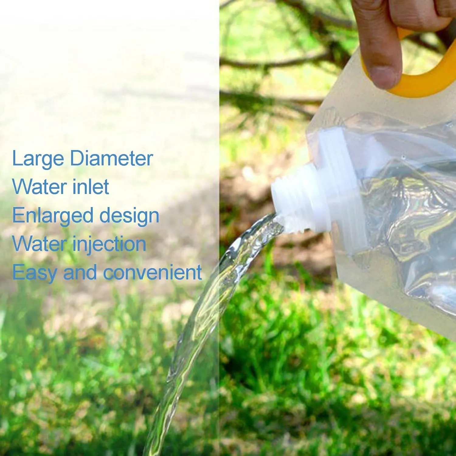 LFFH Folding Water Bag, Portable Outdoor Camping Water Storage Bag Car Water Container BPA Free Plastic Collapsible Water Bag Set (Capacity : 2.5L, Size : 2pcs)