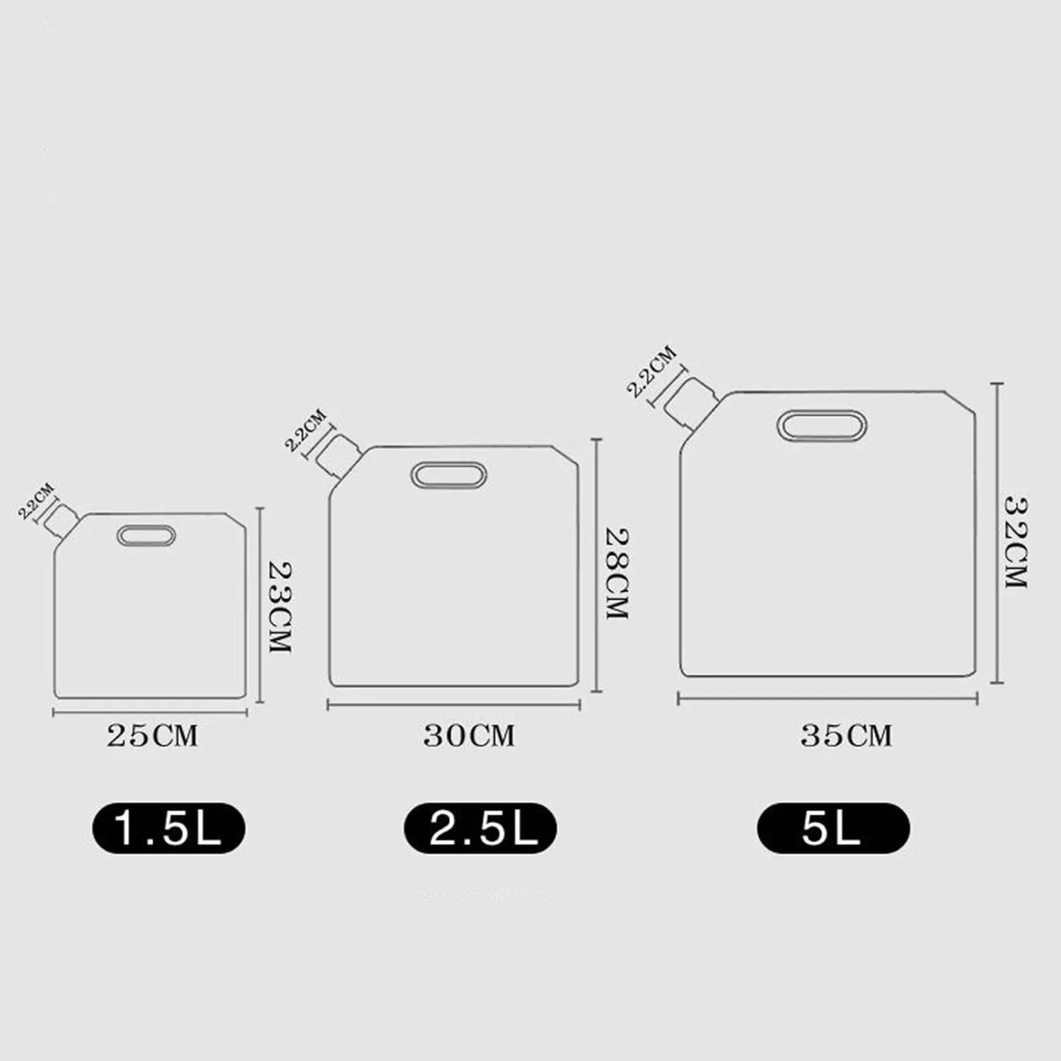 LFFH Folding Water Bag, Portable Outdoor Camping Water Storage Bag Car Water Container BPA Free Plastic Collapsible Water Bag Set (Capacity : 2.5L, Size : 2pcs)