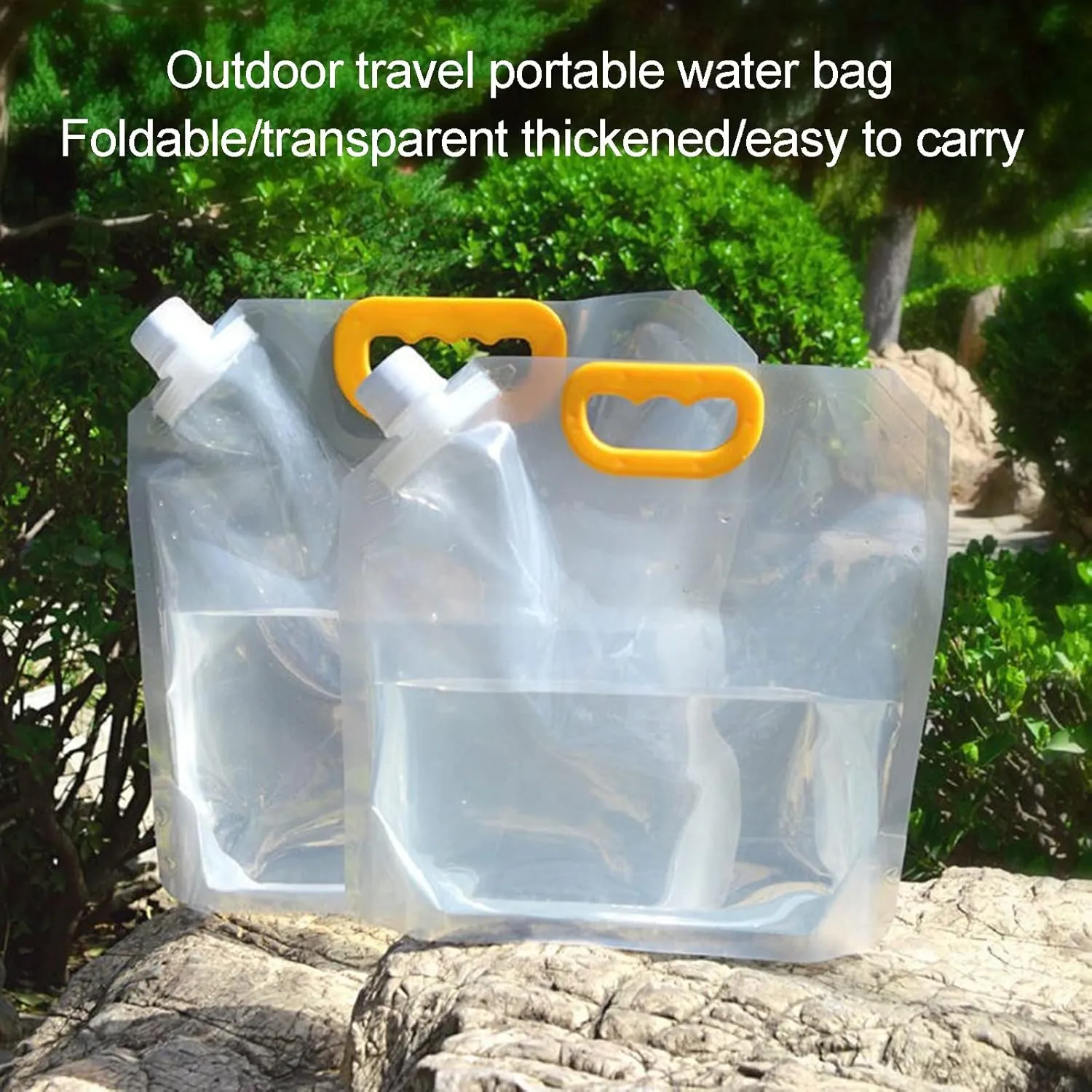 LFFH Folding Water Bag, Portable Outdoor Camping Water Storage Bag Car Water Container BPA Free Plastic Collapsible Water Bag Set (Capacity : 2.5L, Size : 2pcs)