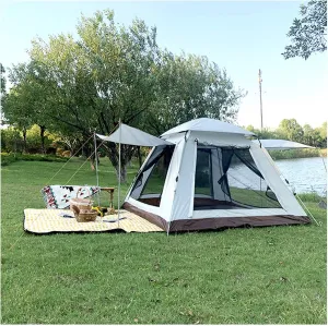 Lightweight Tent 4 People Sun Protection Teepee Tent Stable and Lightweight Camping Tent for Family Camping,Hiking Party