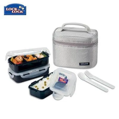 Lock & Lock 3-tier BPA Free Lunch Box with Cutlery