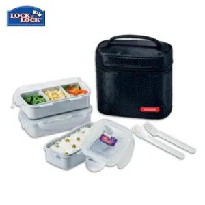 Lock & Lock 3-tier BPA Free Lunch Box with Cutlery