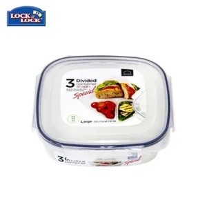 Lock & Lock Classic Food Container with 3 Dividers 1.5L