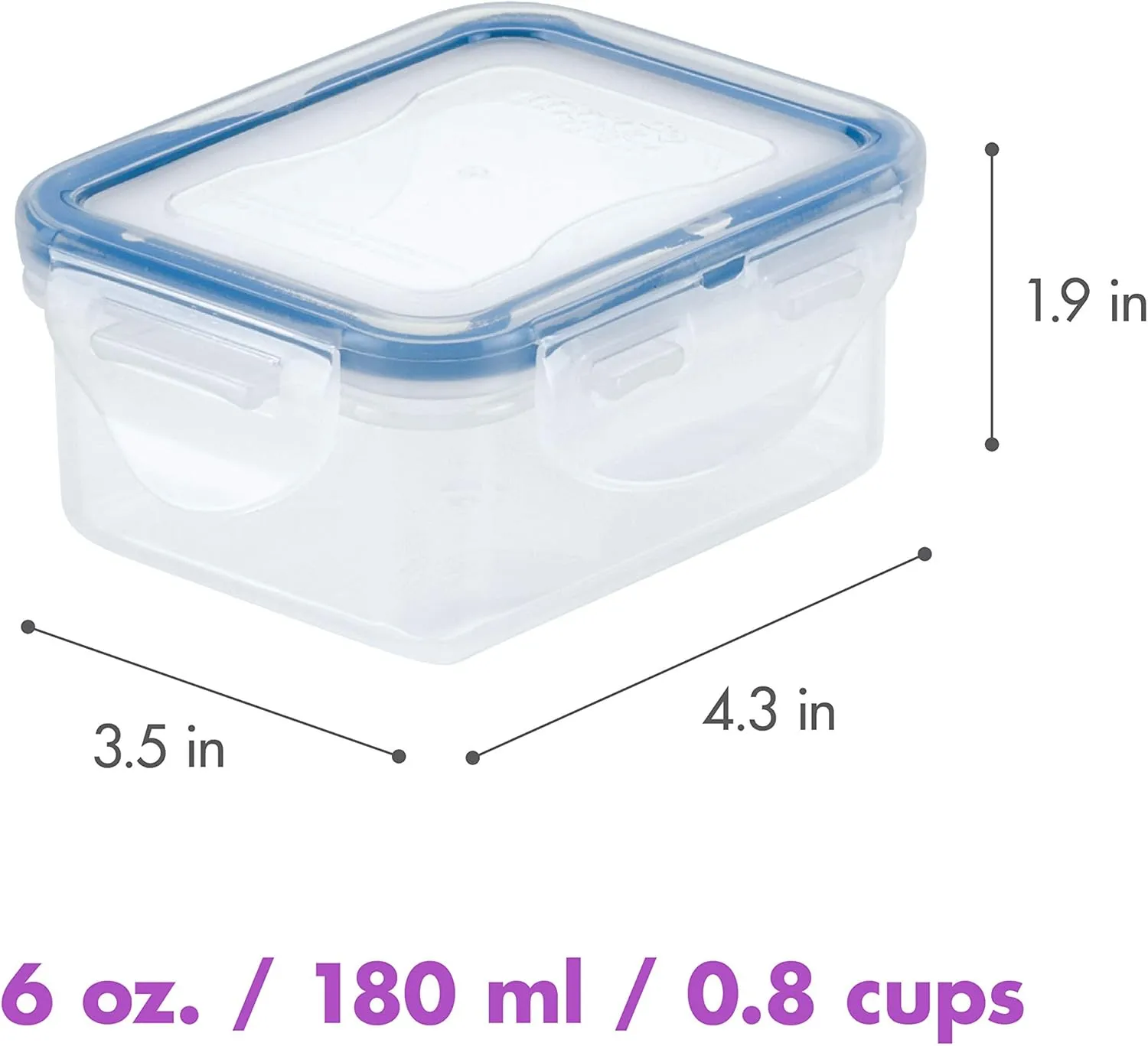 LOCK & LOCK Easy Essentials Food Storage Container Set, 4-Piece -Clear