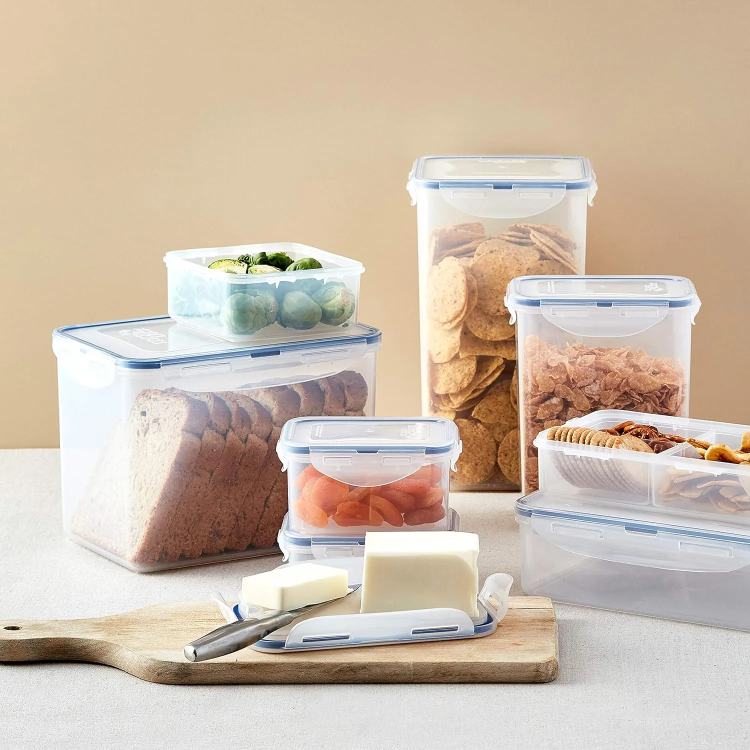 LOCK & LOCK Easy Essentials Food Storage Container Set, 4-Piece -Clear