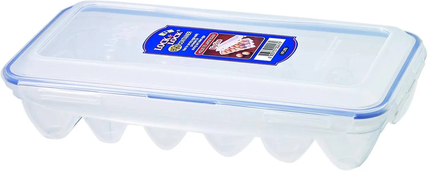 Lock & Lock HPL955 Egg Storer for 18 Eggs- Clear/Blue, 32 x 17.5 x 32 cm