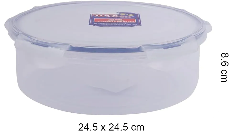 Lock & Lock Round Storage Container - Clear, 2.5 L