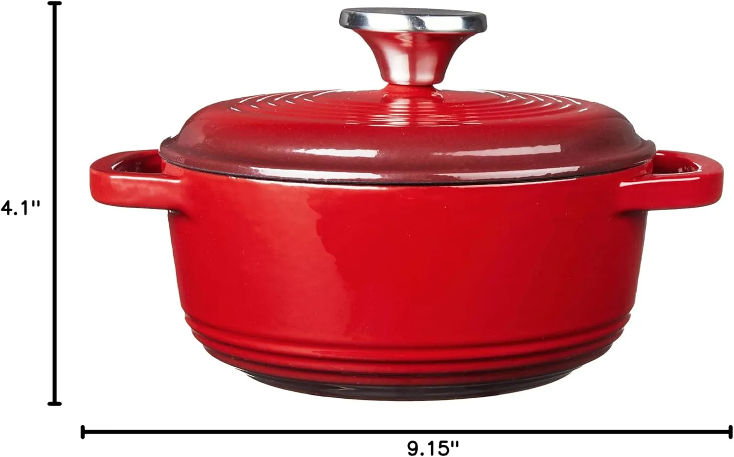 Lodge 1.5 Quart Enameled Cast Iron Dutch Oven with Lid – Dual Handles – Oven Safe up to 500° F or on Stovetop - Use to Marinate, Cook, Bake, Refrigerate and Serve – Red