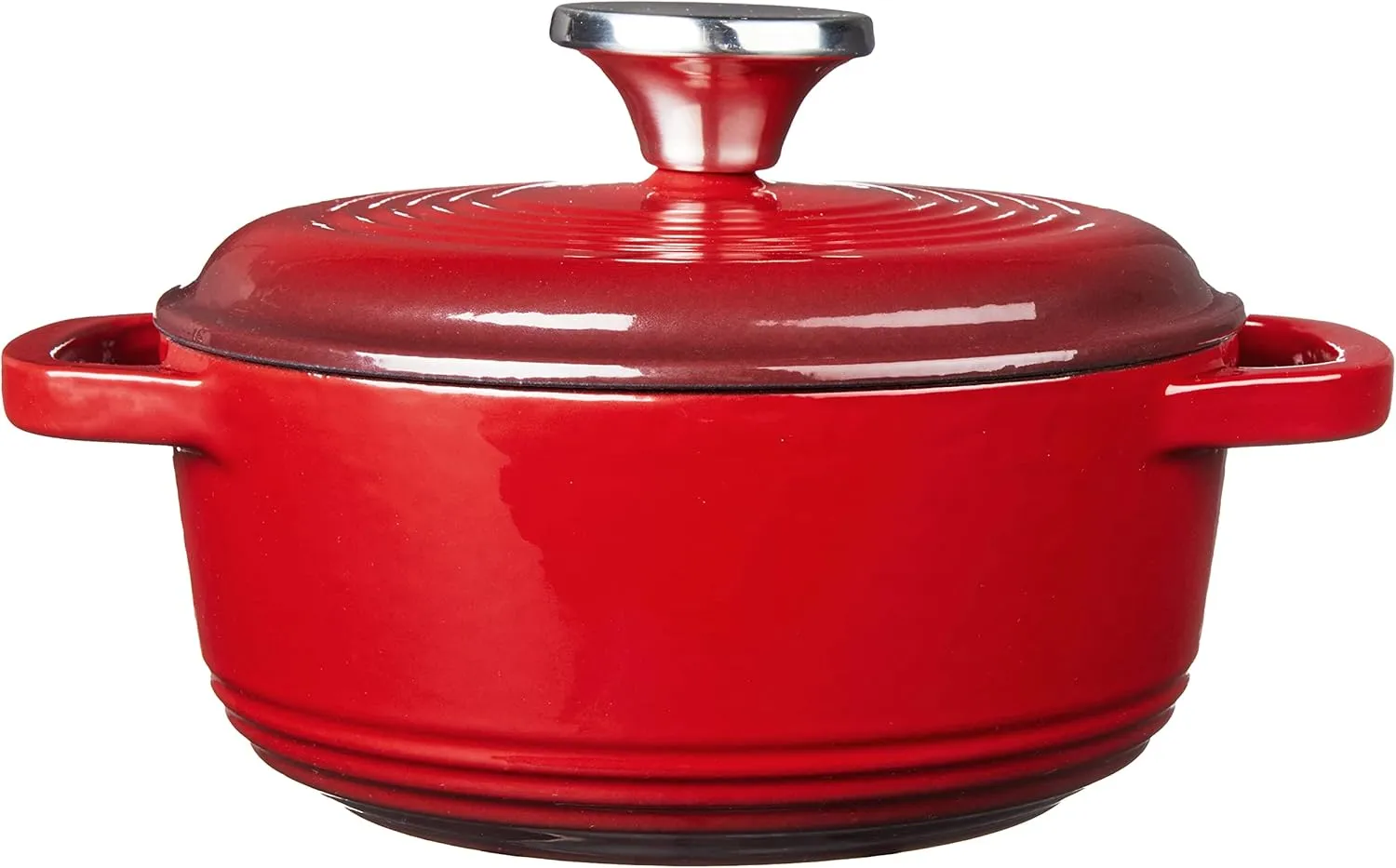 Lodge 1.5 Quart Enameled Cast Iron Dutch Oven with Lid – Dual Handles – Oven Safe up to 500° F or on Stovetop - Use to Marinate, Cook, Bake, Refrigerate and Serve – Red