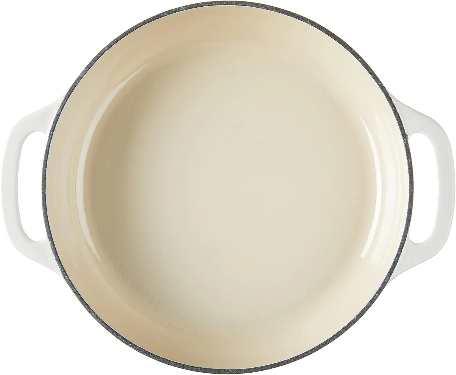 Lodge 3.6 Quart Enameled Cast Iron Oval Casserole With Lid– Dual Handles – Oven Safe up to 500° F or on Stovetop - Use to Marinate, Cook, Bake, Refrigerate and Serve – Oyster White