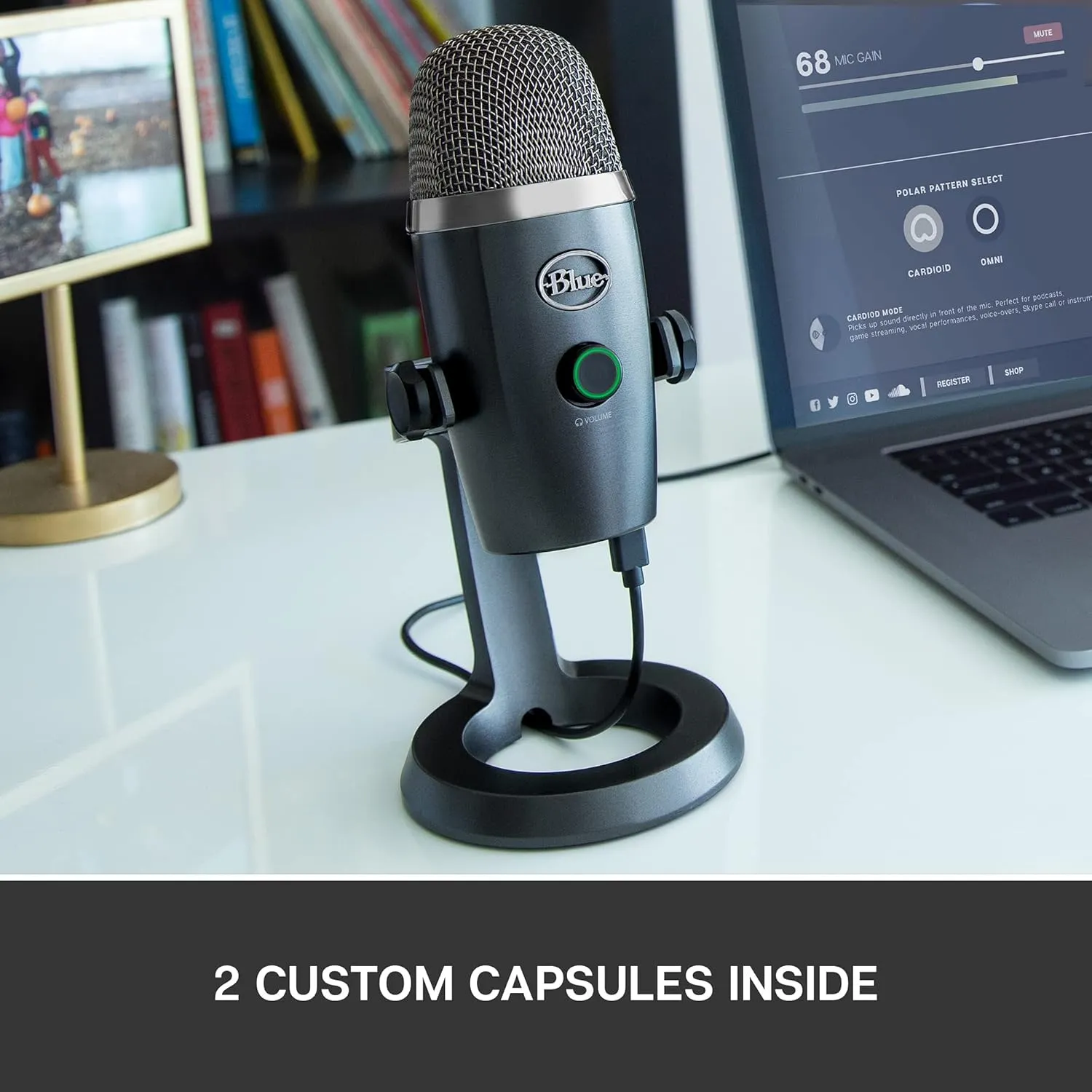 Logitech for Creators Blue Yeti Nano USB Microphone for Gaming, Streaming, Podcasting,Twitch, YouTube, Discord, Recording for PC and Mac, Plug & Play - Shadow Grey