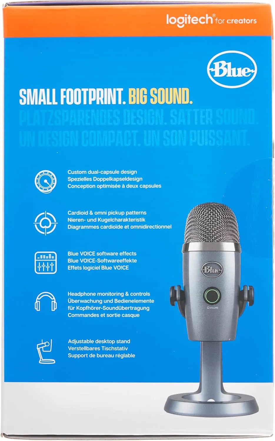Logitech for Creators Blue Yeti Nano USB Microphone for Gaming, Streaming, Podcasting,Twitch, YouTube, Discord, Recording for PC and Mac, Plug & Play - Shadow Grey
