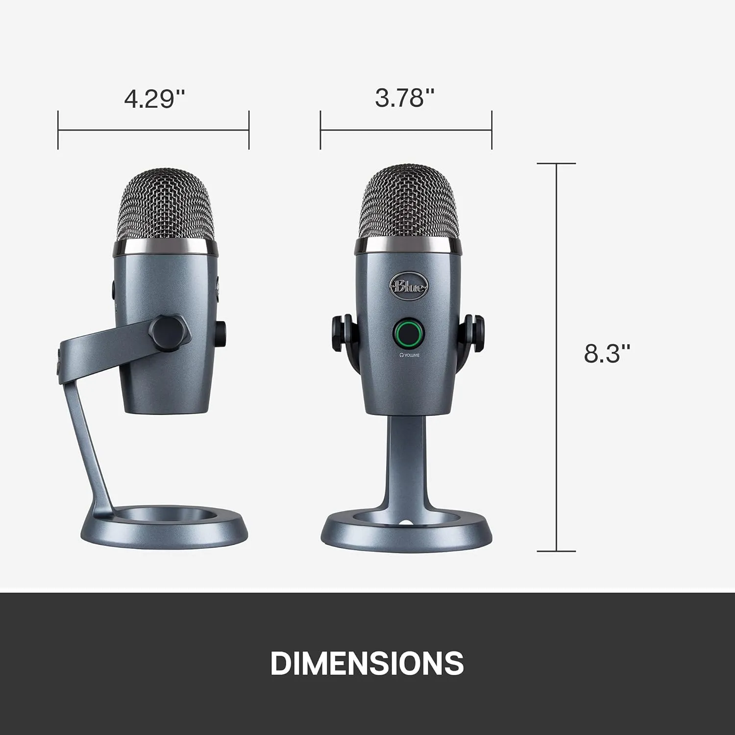 Logitech for Creators Blue Yeti Nano USB Microphone for Gaming, Streaming, Podcasting,Twitch, YouTube, Discord, Recording for PC and Mac, Plug & Play - Shadow Grey