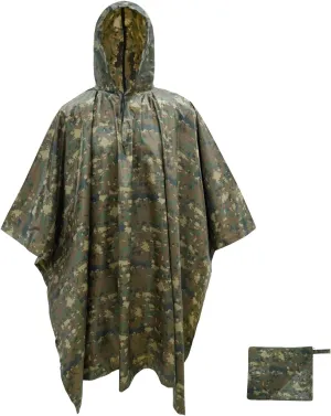 LOOGU Camo Rain Poncho with Hood Waterproof Lightweight Raincoat Rain Gear Men Women Outdoor Camping Hunting Hiking Fishing