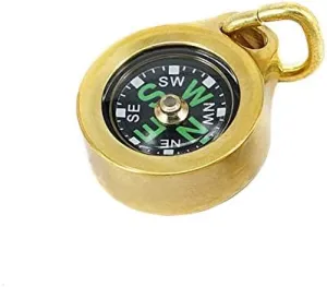 Luminous Waterproof Compass Pendant Outdoor Compass Keychain Necklace with Stainless Steel Bead Chain