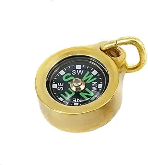 Luminous Waterproof Pendant Compass Outdoor Mini Compass Keychain Necklace with Stainless Steel Bead Chain Jewelry Outdoors
