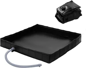 MABOZOO Foldable Shower Base, 41" x 41" x 5" Portable Shower Pan with drain pipe Collapsible Shower Basin Shower Tent Awning Base for Indoor & Outdoor