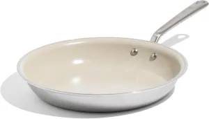 Made In Cookware - 12" CeramiClad Non Stick Frying Pan (Stainless Handle) - 5-Ply Stainless Clad with Stay-Cool Handle - Professional Cookware