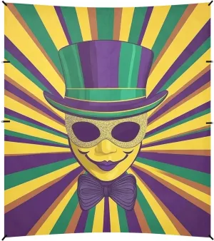 Mardi Gras Carnival Tie Masks Hats Beach Cabana Tent UPF50  Protection Easy Setup Large Sun Shade with Carrying Bag for Family Trips, Picnics & Camping