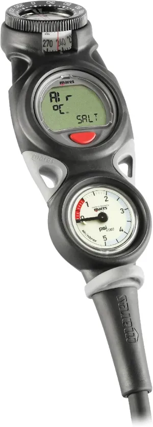 Mares Mission Puck 3 Scuba Diving Computer Console - Puck Computer w/Compact Easy-to-Read Pressure Gauge & Integrated Analog Compass