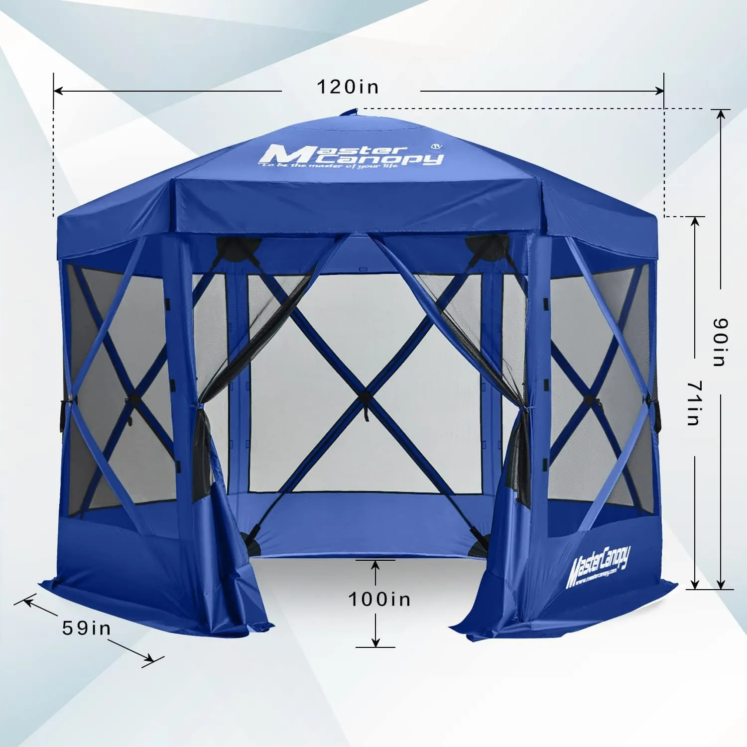 MASTERCANOPY Escape Shelter Screen House Outdoor Camping Tent for 6 Sides Canopy(10x10, Blue)