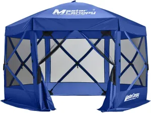 MASTERCANOPY Escape Shelter Screen House Outdoor Camping Tent for 6 Sides Canopy(10x10, Blue)