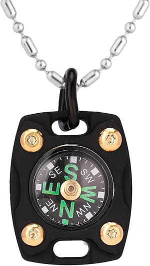 MecArmy CMP/CMP2 Mini Compass- Meaningful Graduation Birthday Gifts for Men Women, EDC Titanium/Brass/Copper Pocket Compass for Hiking SurvivaI, IPX5 Waterproof, Glow in The Dark, Necklace Pendant