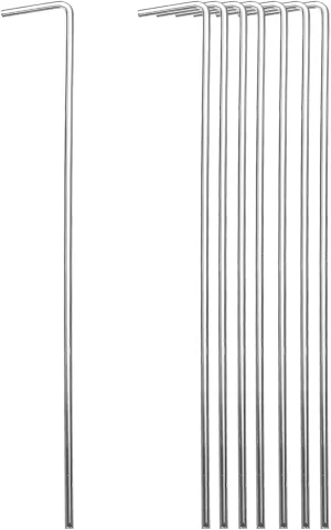 MECCANIXITY Tent Stakes 9 Inch Heavy Galvanized Steel Ground Pegs Hooks for Outdoor Camping Canopy Tarp, Silver Tone 50Pcs